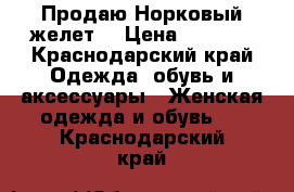 Продаю Норковый желет  › Цена ­ 3 000 - Краснодарский край Одежда, обувь и аксессуары » Женская одежда и обувь   . Краснодарский край